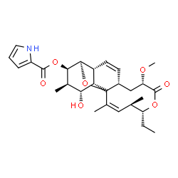 ChemSpider 2D Image | (3R,4R,5R,6R,7S,8R,11S,13S,16R,17R,18Z)-16-Ethyl-6-hydroxy-13-methoxy-5,17,19-trimethyl-14-oxo-2,15-dioxatetracyclo[9.8.0.0~1,7~.0~3,8~]nonadeca-9,18-dien-4-yl 1H-pyrrole-2-carboxylate | C28H37NO7
