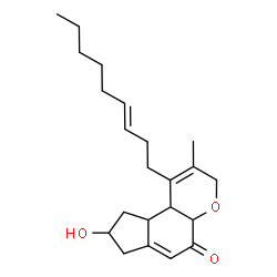 ChemSpider 2D Image | 8-Hydroxy-2-methyl-1-[(3E)-3-nonen-1-yl]-4a,7,8,9,9a,9b-hexahydrocyclopenta[f]chromen-5(3H)-one | C22H32O3