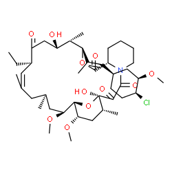 ChemSpider 2D Image | (1R,9S,12S,13S,14S,17R,21S,23S,24R,25S,27R)-12-{(1E)-1-[(1R,3R,4S)-4-Chloro-3-methoxycyclohexyl]-1-propen-2-yl}-17-ethyl-1,14-dihydroxy-23,25-dimethoxy-13,19,21,27-tetramethyl-11,28-dioxa-4-azatricycl
o[22.3.1.0~4,9~]octacos-18-ene-2,3,10,16-tetrone | C43H68ClNO11