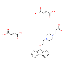 ChemSpider 2D Image | 3-{4-[2-(9H-Fluoren-9-yloxy)ethyl]-1-piperazinyl}propanoic acid (2E)-2-butenedioate (1:2) | C30H34N2O11