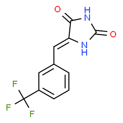 ChemSpider 2D Image | (5Z)-5-[3-(Trifluoromethyl)benzylidene]-2,4-imidazolidinedione | C11H7F3N2O2