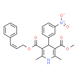 ChemSpider 2D Image | Methyl (2Z)-3-phenyl-2-propen-1-yl 2,6-dimethyl-4-(3-nitrophenyl)-1,4-dihydro-3,5-pyridinedicarboxylate | C25H24N2O6