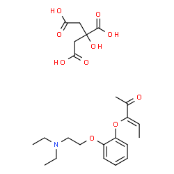 ChemSpider 2D Image | (3Z)-3-{2-[2-(Diethylamino)ethoxy]phenoxy}-3-penten-2-one 2-hydroxy-1,2,3-propanetricarboxylate (1:1) | C23H33NO10