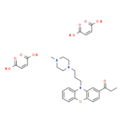 ChemSpider 2D Image | 1-{10-[3-(4-Methyl-1-piperazinyl)propyl]-10H-phenothiazin-2-yl}-1-propanone (2Z)-2-butenedioate (1:2) | C31H37N3O9S