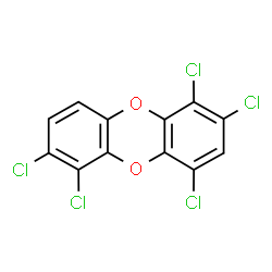 ChemSpider 2D Image | 1,2,4,6,7-Pentachlorooxanthrene | C12H3Cl5O2