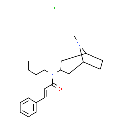 ChemSpider 2D Image | (2E)-N-Butyl-N-(8-methyl-8-azabicyclo[3.2.1]oct-3-yl)-3-phenylacrylamide hydrochloride (1:1) | C21H31ClN2O