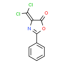 ChemSpider 2D Image | 4-Dichloromethylene-2-phenyl-4H-oxazol-5-one | C10H5Cl2NO2