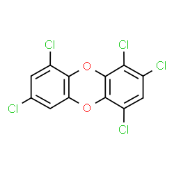 ChemSpider 2D Image | 1,2,4,7,9-Pentachlorooxanthrene | C12H3Cl5O2