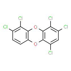 ChemSpider 2D Image | 1,2,4,8,9-Pentachlorooxanthrene | C12H3Cl5O2