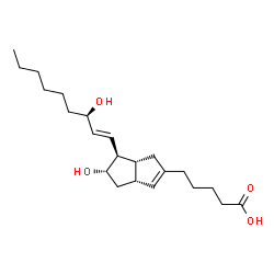 ChemSpider 2D Image | 5-{(3aR,5S,6S,6aR)-5-Hydroxy-6-[(1E,3R)-3-hydroxy-1-nonen-1-yl]-1,3a,4,5,6,6a-hexahydro-2-pentalenyl}pentanoic acid | C22H36O4