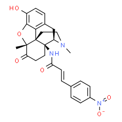 ChemSpider 2D Image | (2E)-N-[(5alpha)-3-Hydroxy-5,17-dimethyl-6-oxo-4,5-epoxymorphinan-14-yl]-3-(4-nitrophenyl)acrylamide | C27H27N3O6
