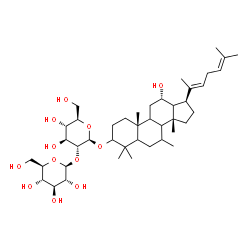 ChemSpider 2D Image | (8xi,9xi,12alpha,13xi,14beta,20E)-12-Hydroxy-4,4,7,14-tetramethyl-18-norcholesta-20(22),24-dien-3-yl 2-O-beta-D-glucopyranosyl-beta-D-glucopyranoside | C42H70O12
