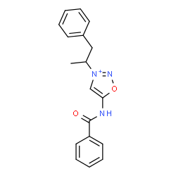 ChemSpider 2D Image | 5-(Benzoylamino)-3-(1-phenyl-2-propanyl)-1,2,3-oxadiazol-3-ium | C18H18N3O2