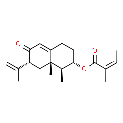 ChemSpider 2D Image | (1S,2S,7R,8aS)-7-Isopropenyl-1,8a-dimethyl-6-oxo-1,2,3,4,6,7,8,8a-octahydro-2-naphthalenyl (2Z)-2-methyl-2-butenoate | C20H28O3