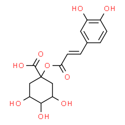 ChemSpider 2D Image | 1-{[(2E)-3-(3,4-Dihydroxyphenyl)-2-propenoyl]oxy}-3,4,5-trihydroxycyclohexanecarboxylic acid | C16H18O9
