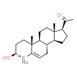 ChemSpider 2D Image | (3beta)-3-Hydroxy(4-~14~C)pregn-5-en-20-one | C2014CH32O2