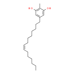 ChemSpider 2D Image | 2-Methyl-5-(8Z)-8-pentadecen-1-yl-1,3-benzenediol | C22H36O2
