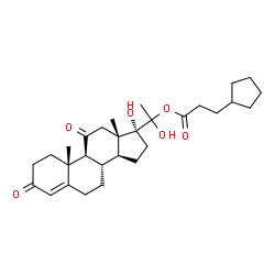 ChemSpider 2D Image | 17,20-Dihydroxy-3,11-dioxopregn-4-en-20-yl 3-cyclopentylpropanoate | C29H42O6