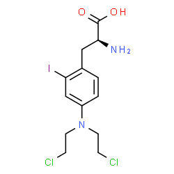 ChemSpider 2D Image | 4-[Bis(2-chloroethyl)amino]-2-iodo-L-phenylalanine | C13H17Cl2IN2O2