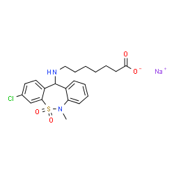 ChemSpider 2D Image | Tianeptine Sodium | C21H24ClN2NaO4S