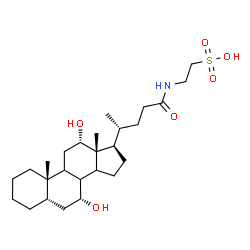 ChemSpider 2D Image | 2-{[(5beta,7alpha,8xi,9xi,12alpha,14xi)-7,12-Dihydroxy-24-oxocholan-24-yl]amino}ethanesulfonic acid | C26H45NO6S