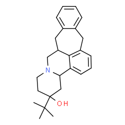 ChemSpider 2D Image | 5-(2-Methyl-2-propanyl)-4,5,6,7,9,9a,10,15-octahydro-3bH-benzo[5,6]cyclohepta[1,2,3-de]pyrido[2,1-a]isoquinolin-5-ol | C25H31NO