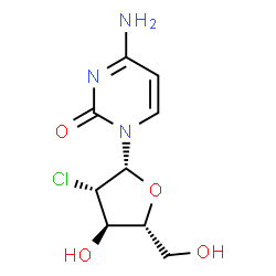 ChemSpider 2D Image | 4-Amino-1-(2-chloro-2-deoxy-beta-D-arabinofuranosyl)-2(1H)-pyrimidinone | C9H12ClN3O4