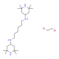 ChemSpider 2D Image | N,N'-Bis(2,2,6,6-tetramethyl-4-piperidinyl)-1,6-hexanediamine - 1,2-dibromoethane (1:1) | C26H54Br2N4