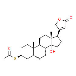 ChemSpider 2D Image | (3beta,5beta,14xi)-3-(Acetylsulfanyl)-14-hydroxycard-20(22)-enolide | C25H36O4S