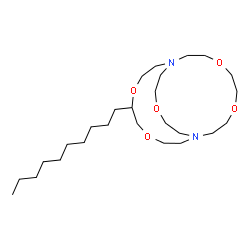 ChemSpider 2D Image | 5-Decyl-4,7,13,16,21-pentaoxa-1,10-diazabicyclo(8.8.5)tricosane | C26H52N2O5
