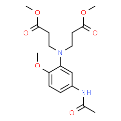 ChemSpider 2D Image | Dimethyl 3,3'-[(5-acetamido-2-methoxyphenyl)imino]dipropanoate | C17H24N2O6