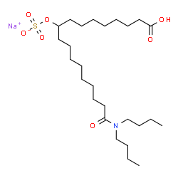 ChemSpider 2D Image | Sodium 1-carboxy-17-(dibutylamino)-17-oxo-8-heptadecanyl sulfate | C26H50NNaO7S