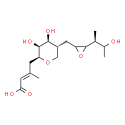 ChemSpider 2D Image | (2E)-4-[(2S,3S,4S,5R)-3,4-Dihydroxy-5-({3-[(2S)-3-hydroxy-2-butanyl]-2-oxiranyl}methyl)tetrahydro-2H-pyran-2-yl]-3-methyl-2-butenoic acid | C17H28O7