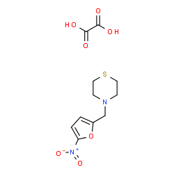ChemSpider 2D Image | 4-[(5-Nitro-2-furyl)methyl]thiomorpholine ethanedioate (1:1) | C11H14N2O7S