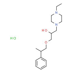 ChemSpider 2D Image | 1-(4-Ethyl-1-piperazinyl)-3-(2-phenylpropoxy)-2-propanol hydrochloride (1:1) | C18H31ClN2O2