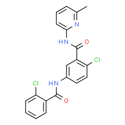 ChemSpider 2D Image | 2-Chloro-5-[(2-chlorobenzoyl)amino]-N-(6-methyl-2-pyridinyl)benzamide | C20H15Cl2N3O2