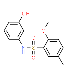ChemSpider 2D Image | 5-Ethyl-N-(3-hydroxyphenyl)-2-methoxybenzenesulfonamide | C15H17NO4S