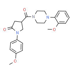 ChemSpider 2D Image | 1-(4-Methoxyphenyl)-4-{[4-(2-methoxyphenyl)-1-piperazinyl]carbonyl}-2-pyrrolidinone | C23H27N3O4