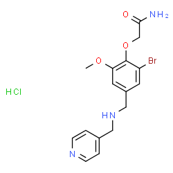 ChemSpider 2D Image | 2-(2-Bromo-6-methoxy-4-{[(4-pyridinylmethyl)amino]methyl}phenoxy)acetamide hydrochloride (1:1) | C16H19BrClN3O3