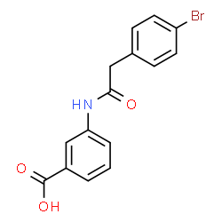 ChemSpider 2D Image | 3-([(4-BROMOPHENYL)ACETYL]AMINO)BENZOIC ACID | C15H12BrNO3