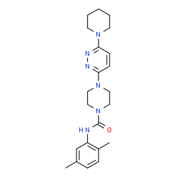 ChemSpider 2D Image | N-(2,5-Dimethylphenyl)-4-[6-(1-piperidinyl)-3-pyridazinyl]-1-piperazinecarboxamide | C22H30N6O