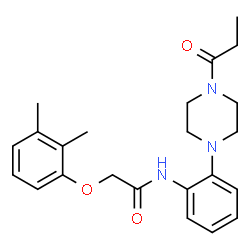 ChemSpider 2D Image | 2-(2,3-Dimethylphenoxy)-N-[2-(4-propionyl-1-piperazinyl)phenyl]acetamide | C23H29N3O3