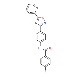 ChemSpider 2D Image | 4-Fluoro-N-{4-[5-(2-pyridinyl)-1,2,4-oxadiazol-3-yl]phenyl}benzamide | C20H13FN4O2