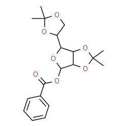 ChemSpider 2D Image | 6-(2,2-Dimethyl-1,3-dioxolan-4-yl)-2,2-dimethyltetrahydrofuro[3,4-d][1,3]dioxol-4-yl benzoate | C19H24O7