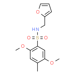 ChemSpider 2D Image | N-(2-Furylmethyl)-2,5-dimethoxy-4-methylbenzenesulfonamide | C14H17NO5S