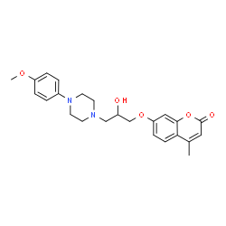 ChemSpider 2D Image | 7-{2-Hydroxy-3-[4-(4-methoxyphenyl)-1-piperazinyl]propoxy}-4-methyl-2H-chromen-2-one | C24H28N2O5