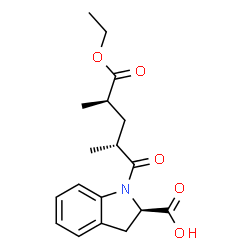 ChemSpider 2D Image | (2R)-1-[(2R,4R)-5-Ethoxy-2,4-dimethyl-5-oxopentanoyl]-2-indolinecarboxylic acid | C18H23NO5