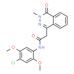 ChemSpider 2D Image | N-(4-Chloro-2,5-dimethoxyphenyl)-2-(3-methyl-4-oxo-3,4-dihydro-1-phthalazinyl)acetamide | C19H18ClN3O4