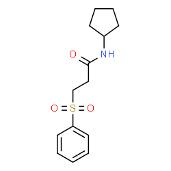 ChemSpider 2D Image | N-Cyclopentyl-3-(phenylsulfonyl)propanamide | C14H19NO3S