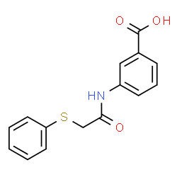 ChemSpider 2D Image | 3-{[(Phenylsulfanyl)acetyl]amino}benzoic acid | C15H13NO3S